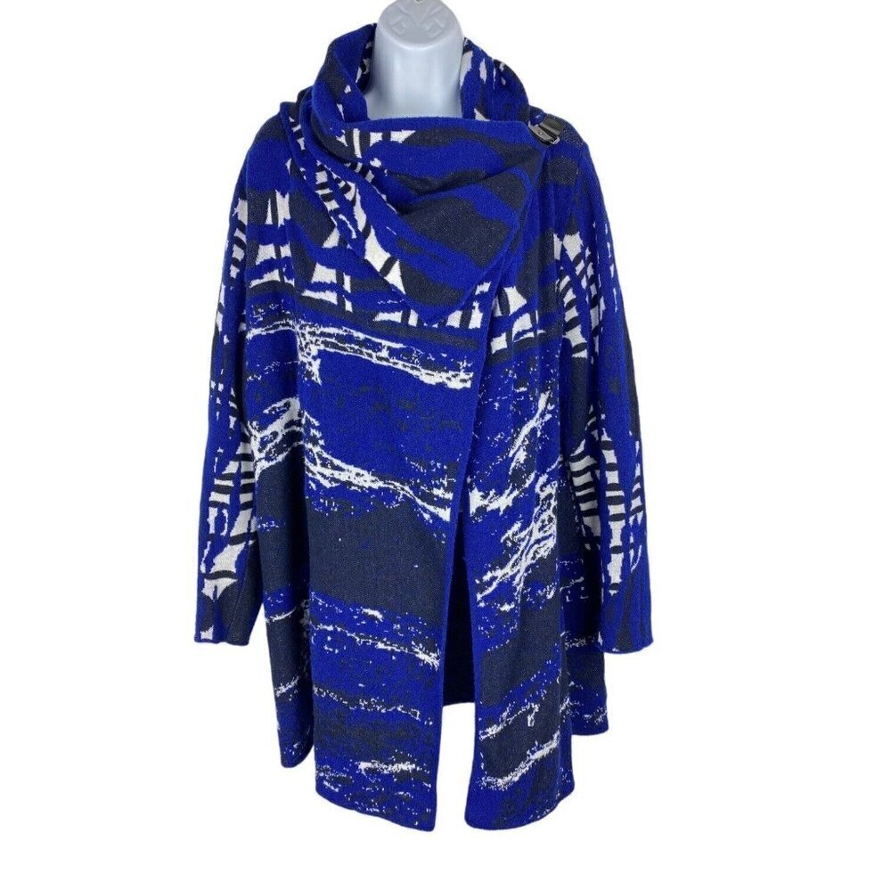 Diktons Barcelona Sweater Jacket Artsy Cowl Neck Wrap Wool Duster